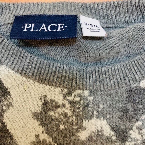 Gray crewneck boys sweater size S (5/6) - Picture 2 of 2